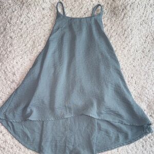 She + Sky High Low Blue Tank